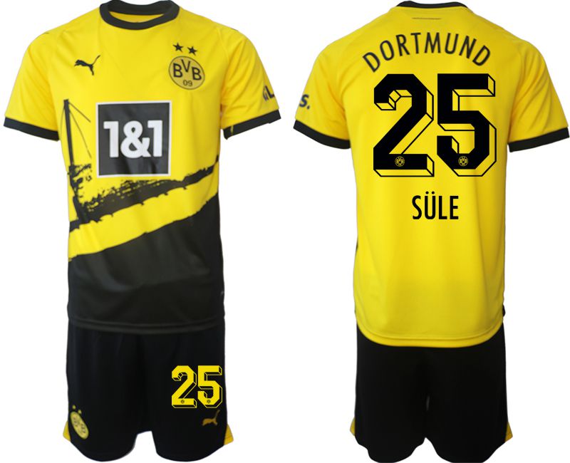 Men 2023-2024 Club Borussia Dortmund home yellow #25 Soccer Jersey